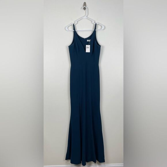 Dress the Population Dress Small Spaghetti Strap Floor-length V-Neck Front Slit - Picture 1 of 7